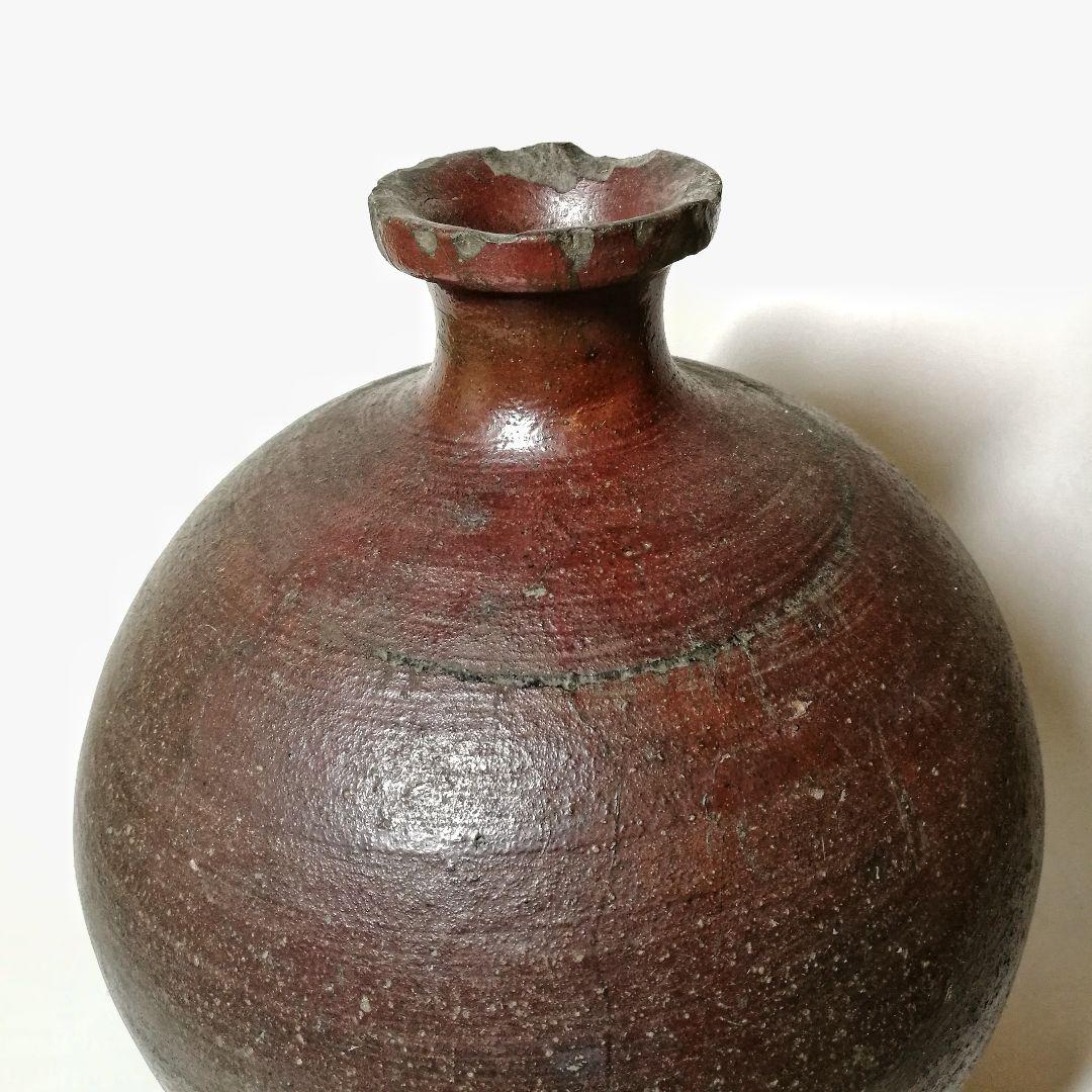 古備前焼　 蕪徳利 古備前 （ 被せ焼 船徳利）