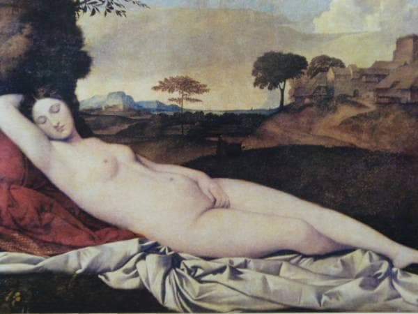 ジョルジョーネ、【眠れるビーナス】、希少高級画集画、新品高級額・額装付