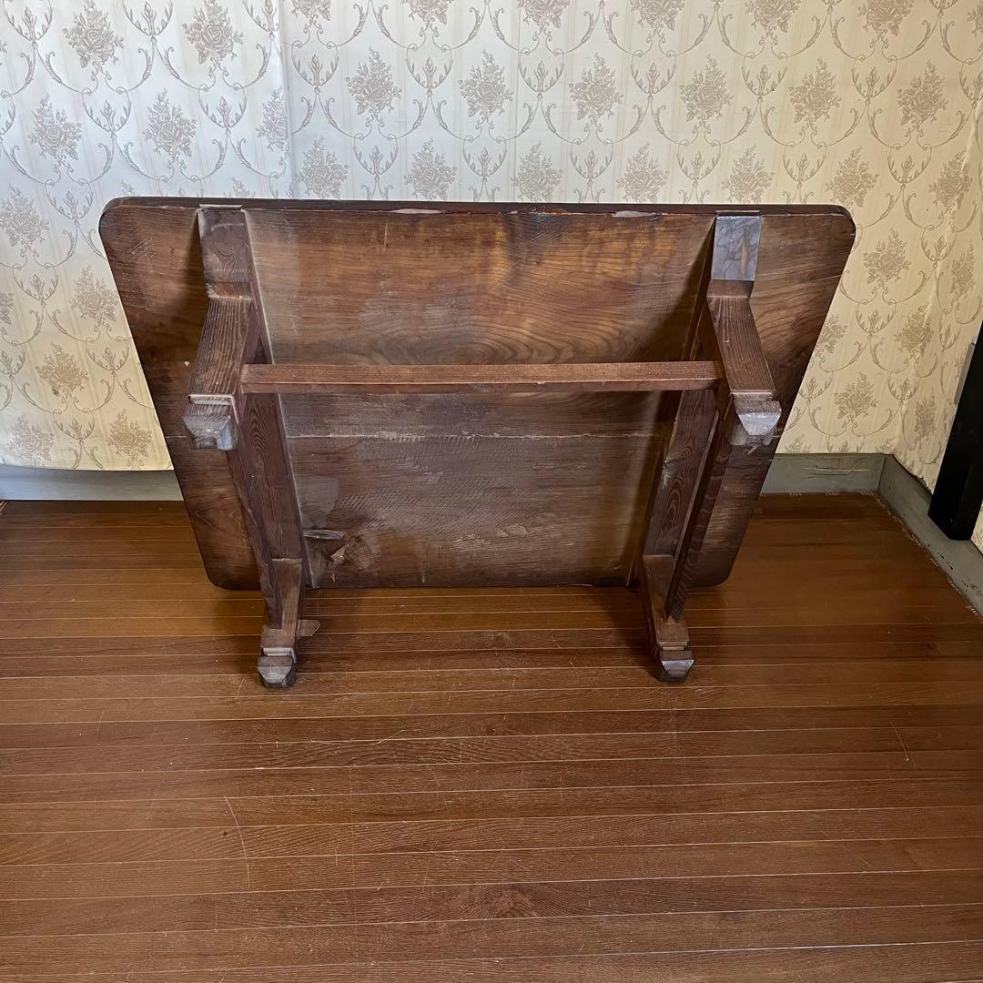 アンティーク】木製 無垢 四角 座卓 文机 ローテーブル センター