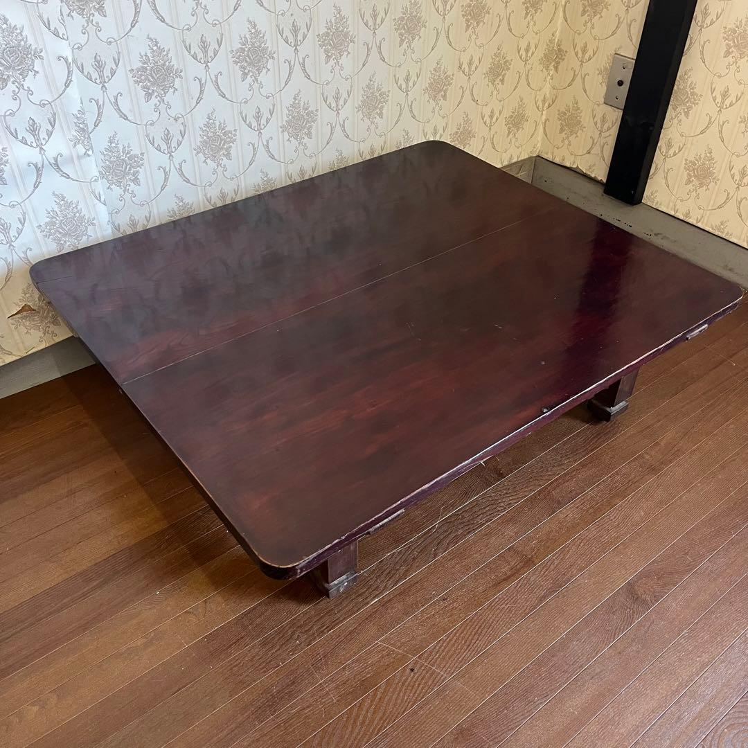 アンティーク】木製 無垢 四角 座卓 文机 ローテーブル センター