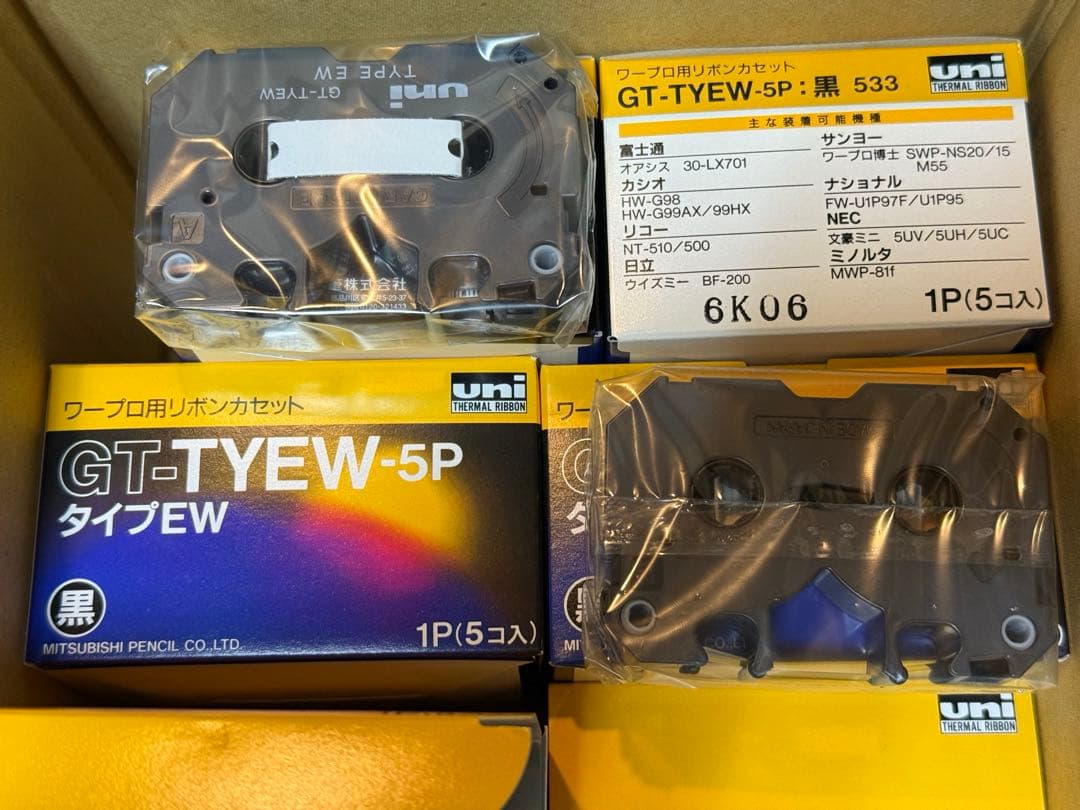 6箱　UNI　GT-TYEW-5P タイプEW　ワープロ用リボンカセット　30巻