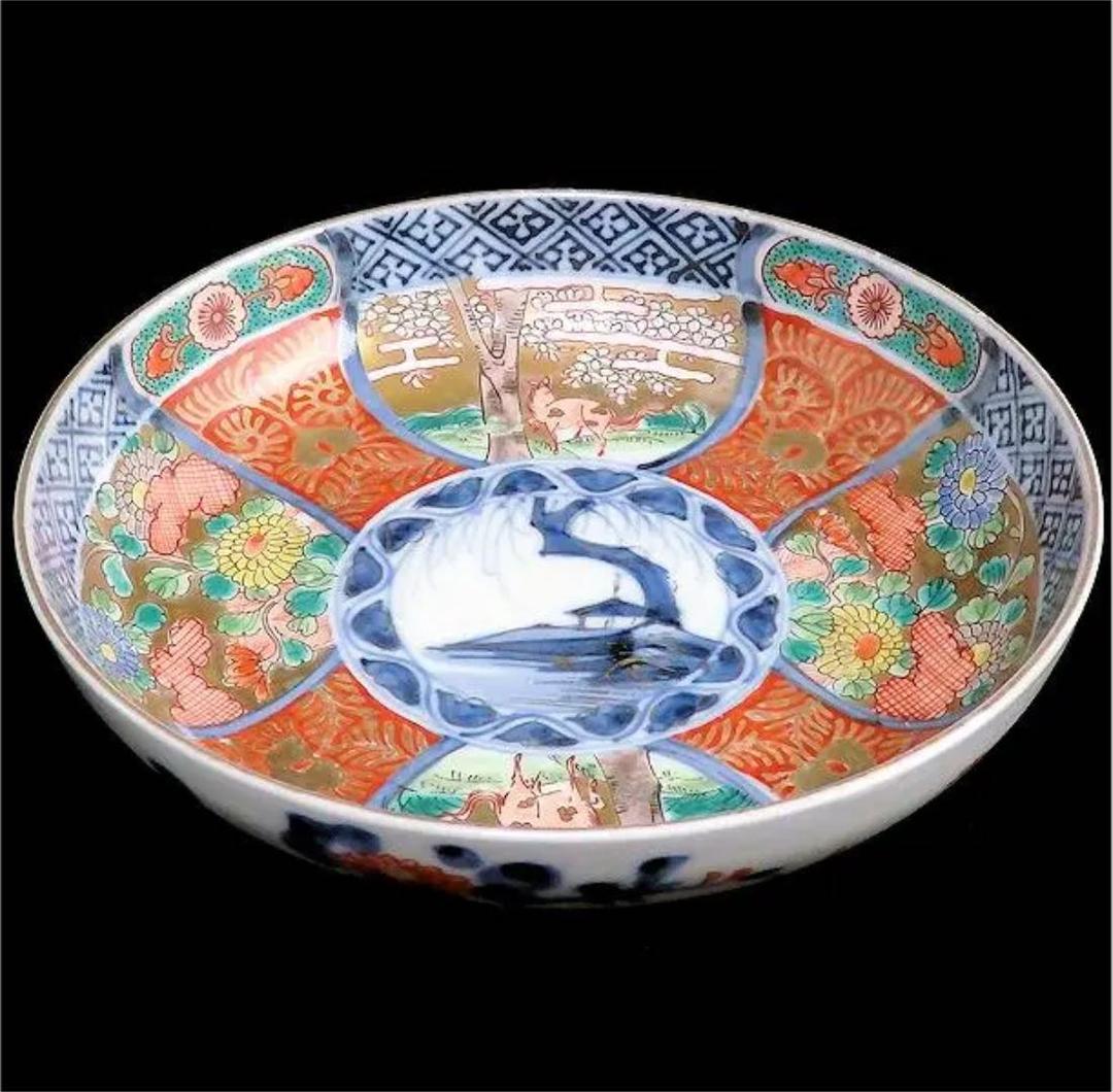 古伊万里 金襴手 金唐草 春駒に菊の図 5寸皿 5枚 D819AS-CBz 販売 古