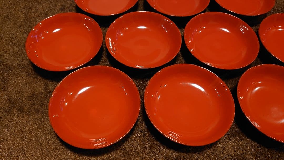 輪島塗　漆器　朱塗　豆皿　菓子皿　蔵出し　１０客