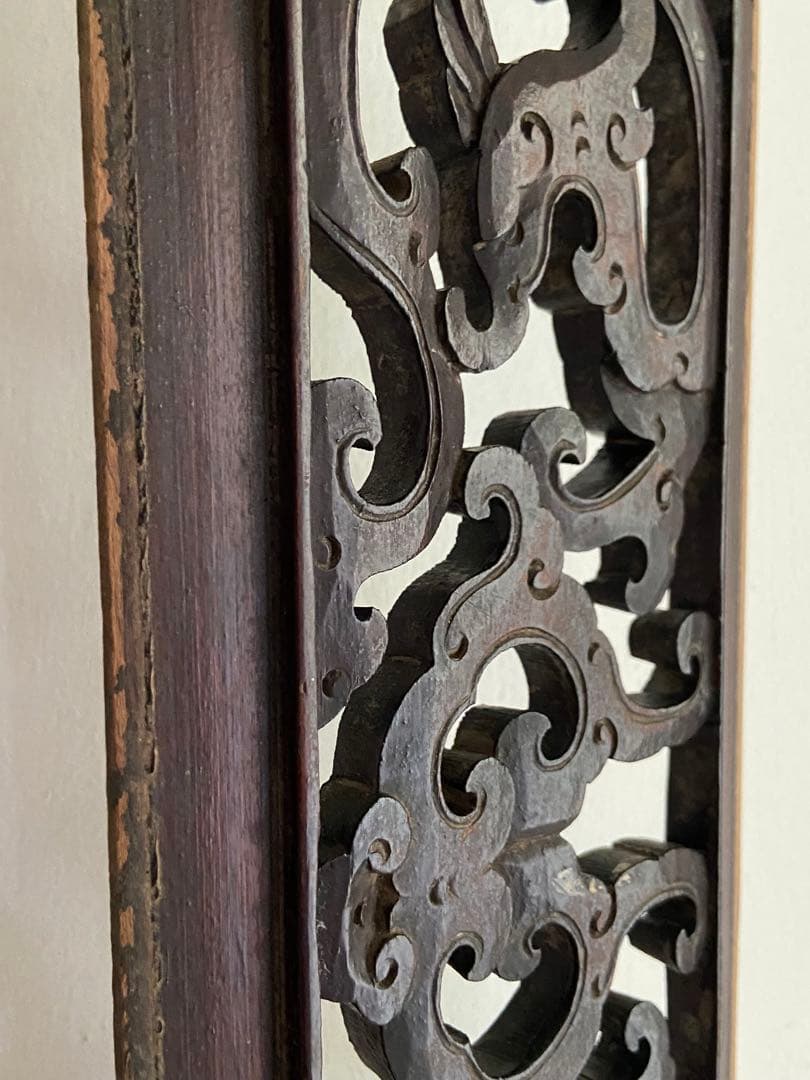 中国木製手彫り 古物デザインパネル