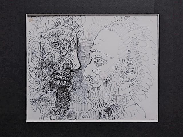 パブロ・ピカソ、【DEUX TETES D'HOMMES DE PROFIL】