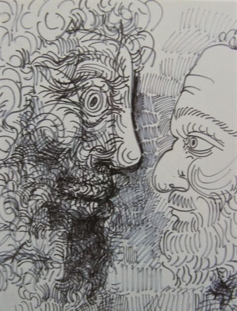 パブロ・ピカソ、【DEUX TETES D'HOMMES DE PROFIL】