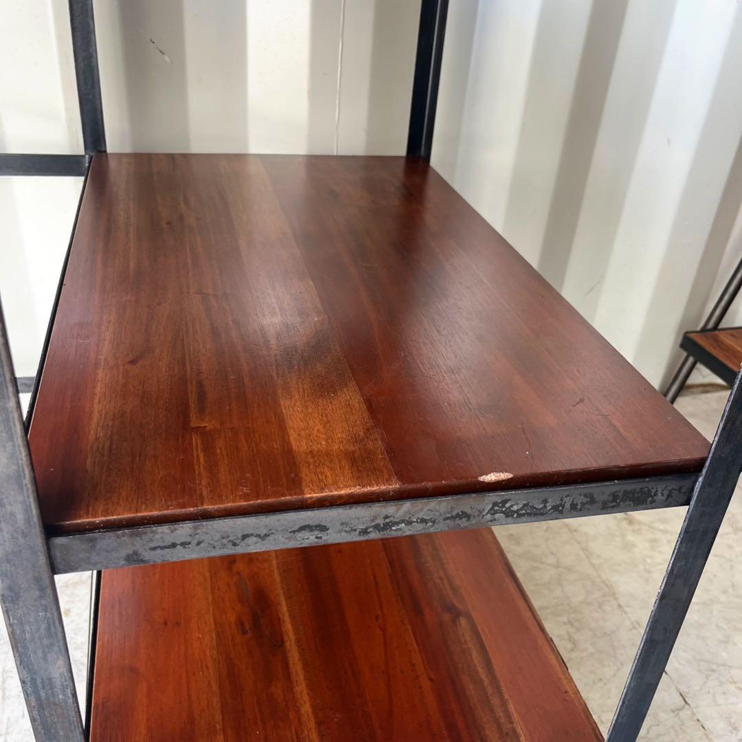 取付無料！ウニコ ランバーミニ アイアンフレーム天然木天板棚付き