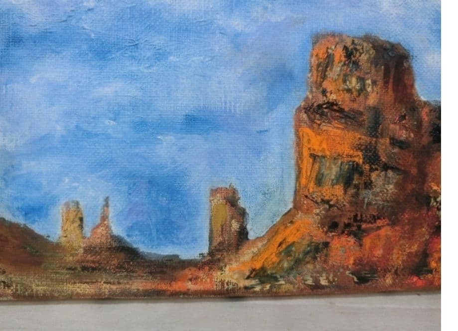 油彩 F8 アリゾナ バリーモニュメント サイン有り S.Koide