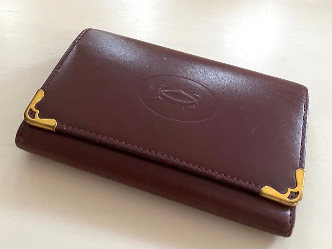 カルティエ 6連 キーケース 付属品完品 ボルドー ワインレッド レザー