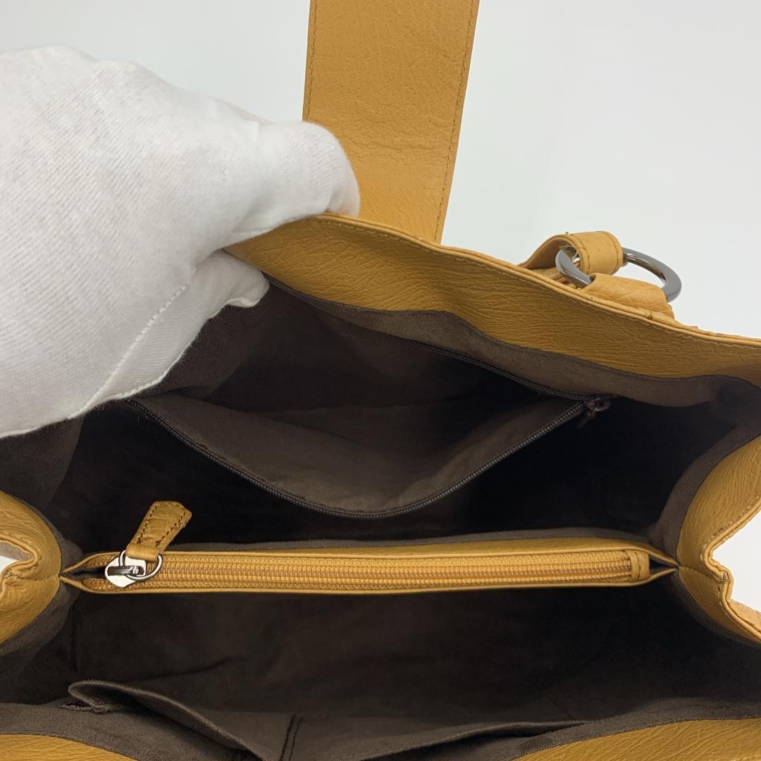 未使用品 RACINE オーストリッチ ハンドバッグ クイルマーク エキゾチック