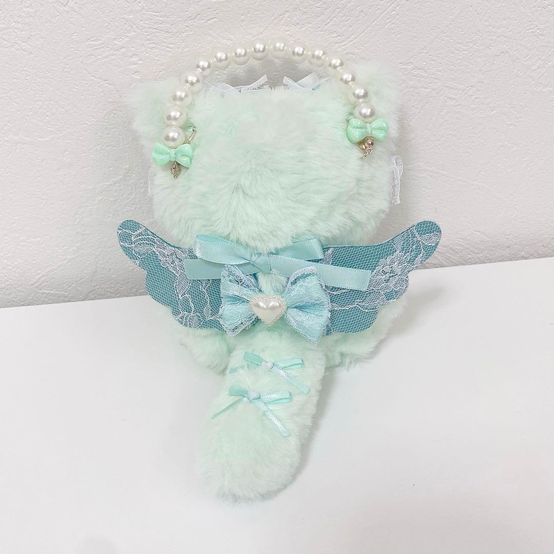 にじぱぺっと♡10cmサイズぬい服♡ミントグリーンおすわりねこちゃん