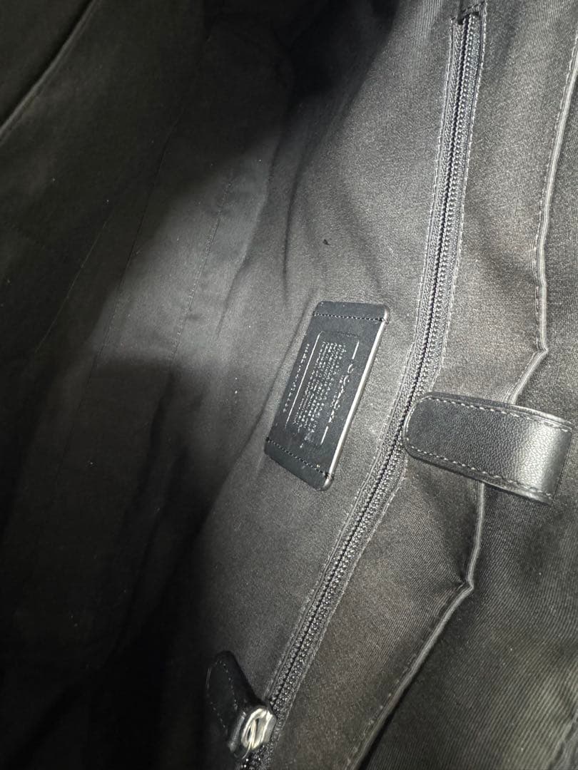 COACHブラックレザービジネスバッグ 黒
