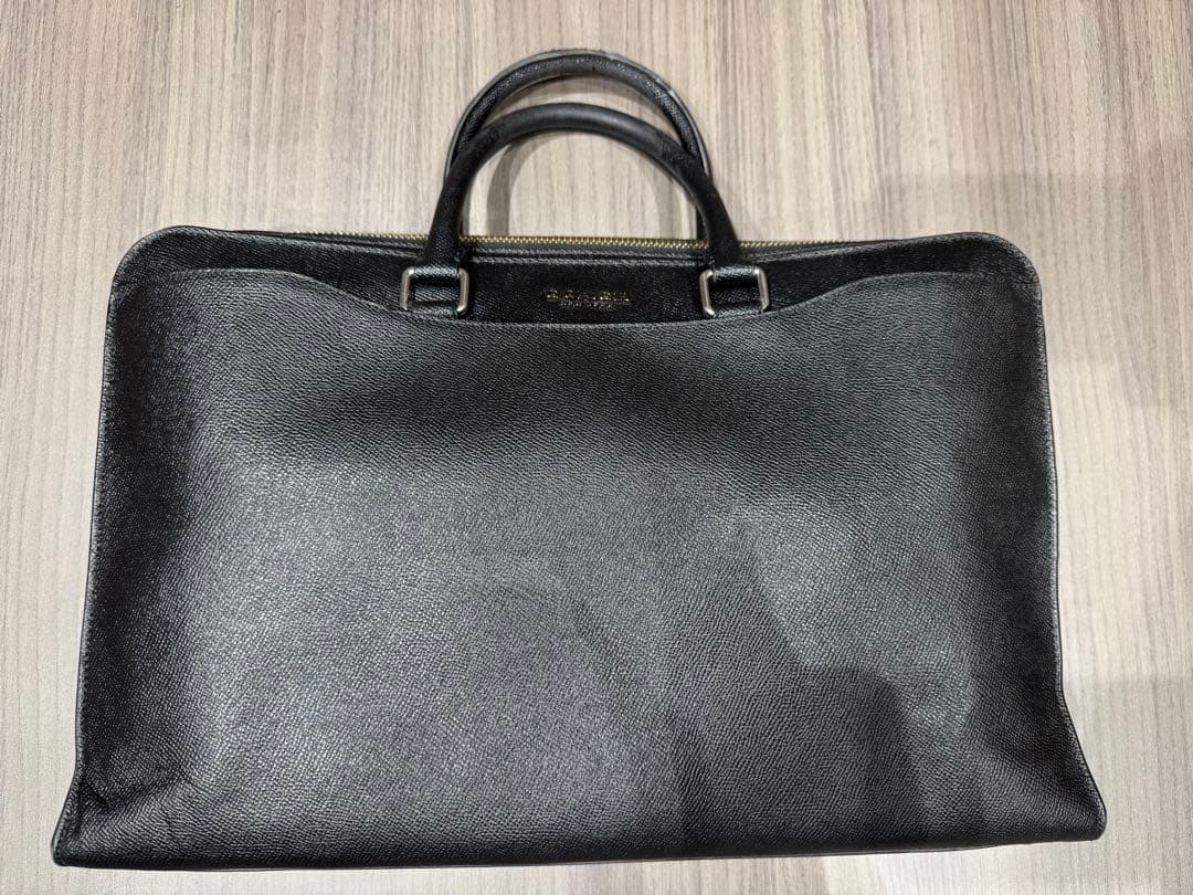 COACHブラックレザービジネスバッグ 黒