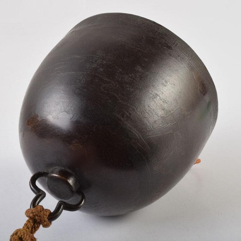 中国 古銅宣徳銅 漢詩山水楼閣文 壁飾 時代箱付 C 9086