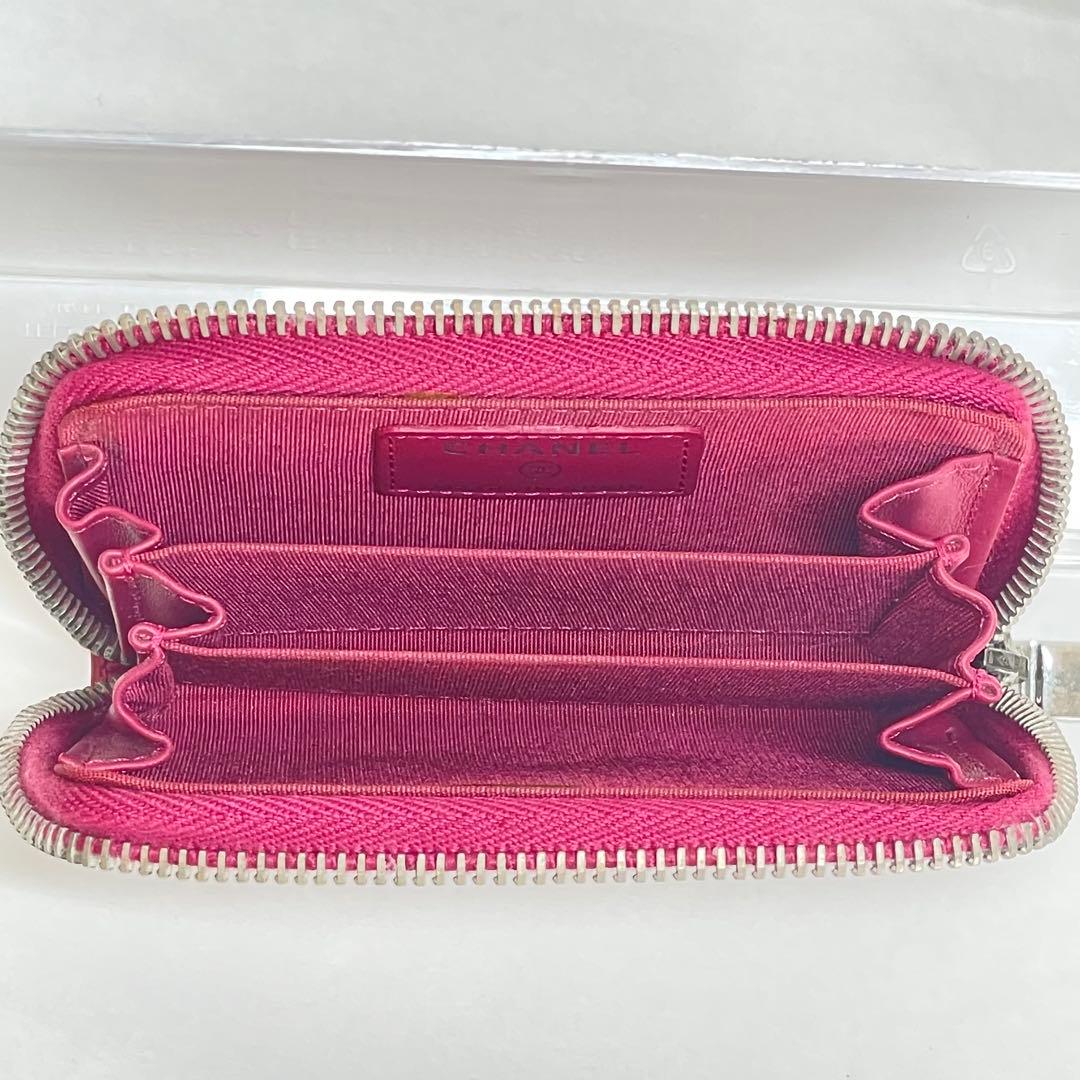 【希少 美品 正規品】CHANEL ピンク エナメル ケース 小銭入れ