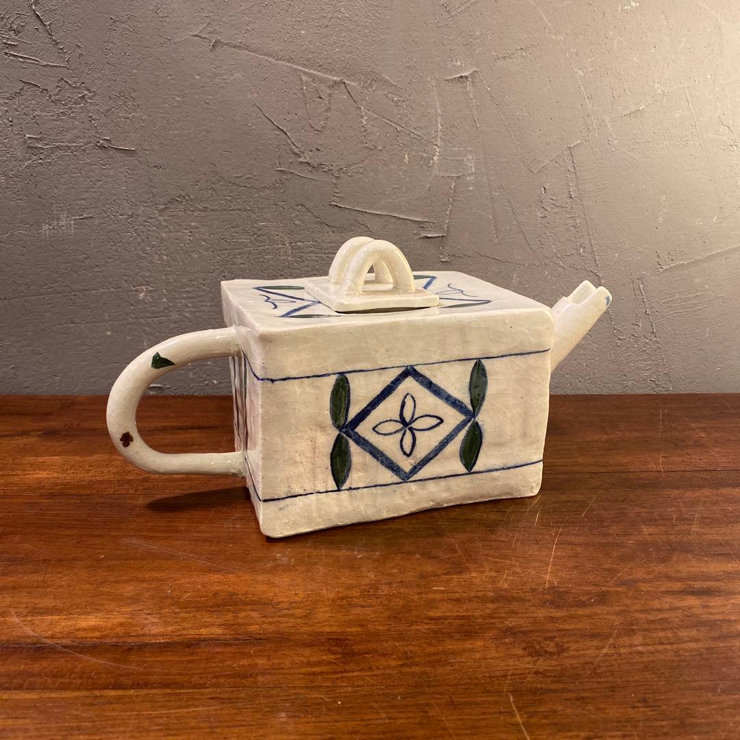 骨董品 水差し 水柱 焼き物 花柄 ヴィンテージ インテリア