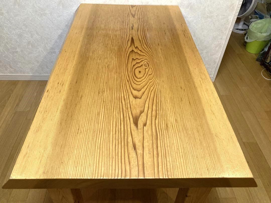 希少 ビンテージ 一枚板 ダイニングテーブル 木製 天然木 135cm 現状