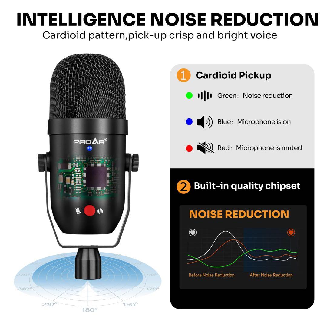 マイク 録音用 ノイズキャンセリング YouTube レコーディング ASMR