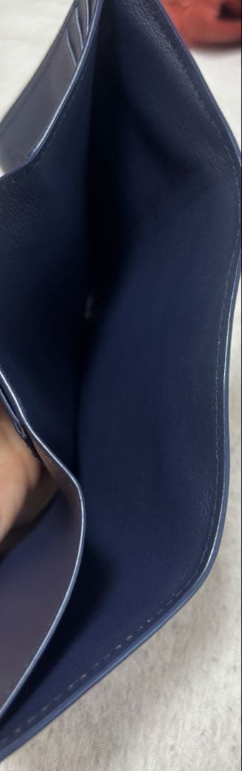 ロエベ 三つ折り財布 ネイビー 美品 箱 保証書付 正規品