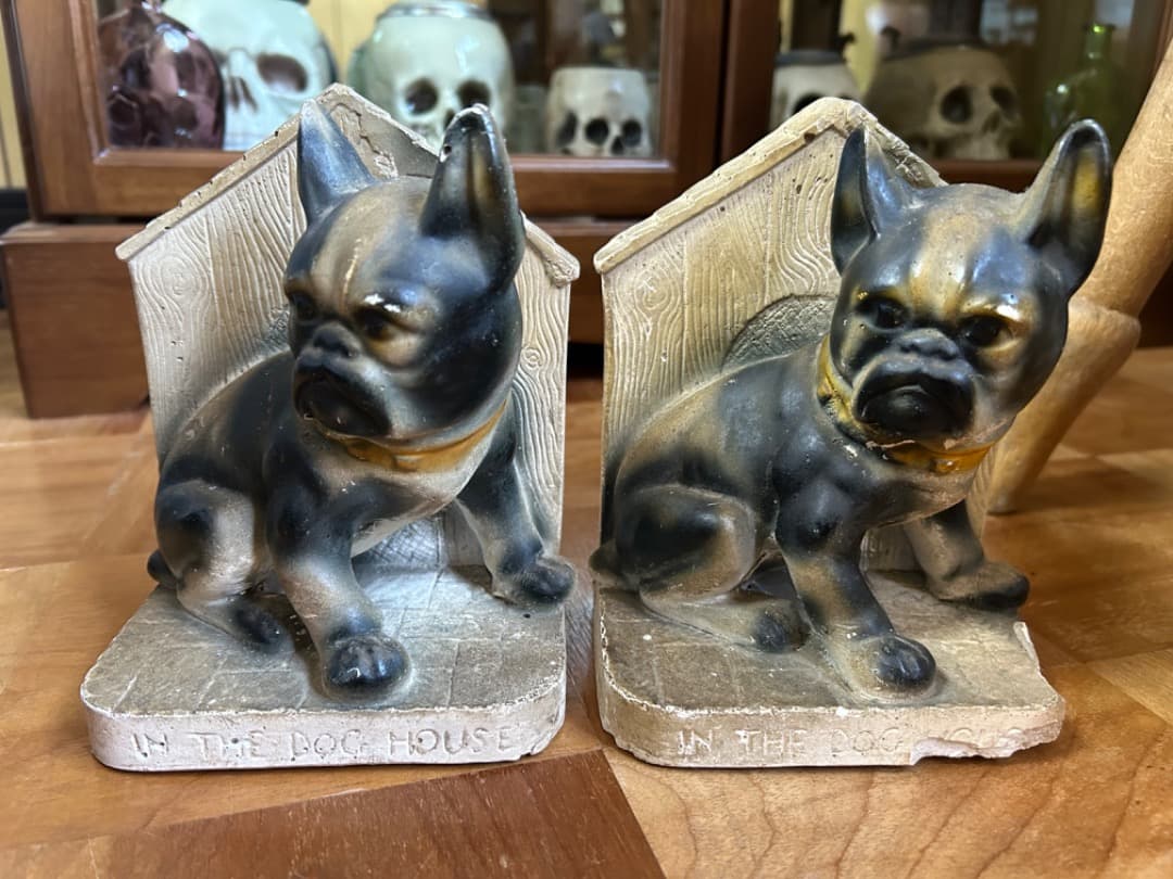 ビンテージ チョークウェア フレンチブルドッグ ブックエンド Bulldog ビンテージ チョークウェア フレンチブルドッグ ブックエンド Bulldog