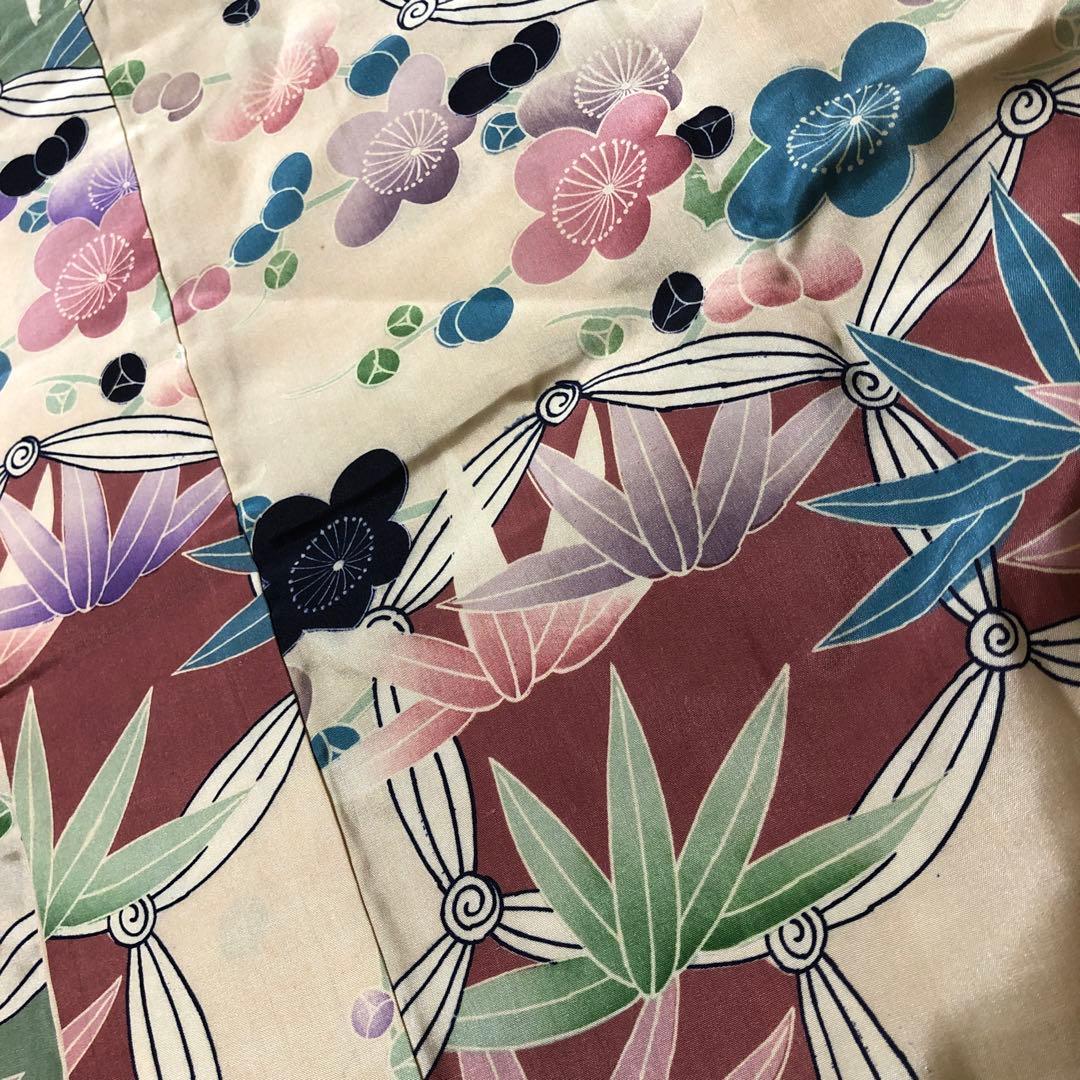 おすすめ❤️アンティーク 正絹長襦袢 渋カラフルな竹・梅 - メルカリ