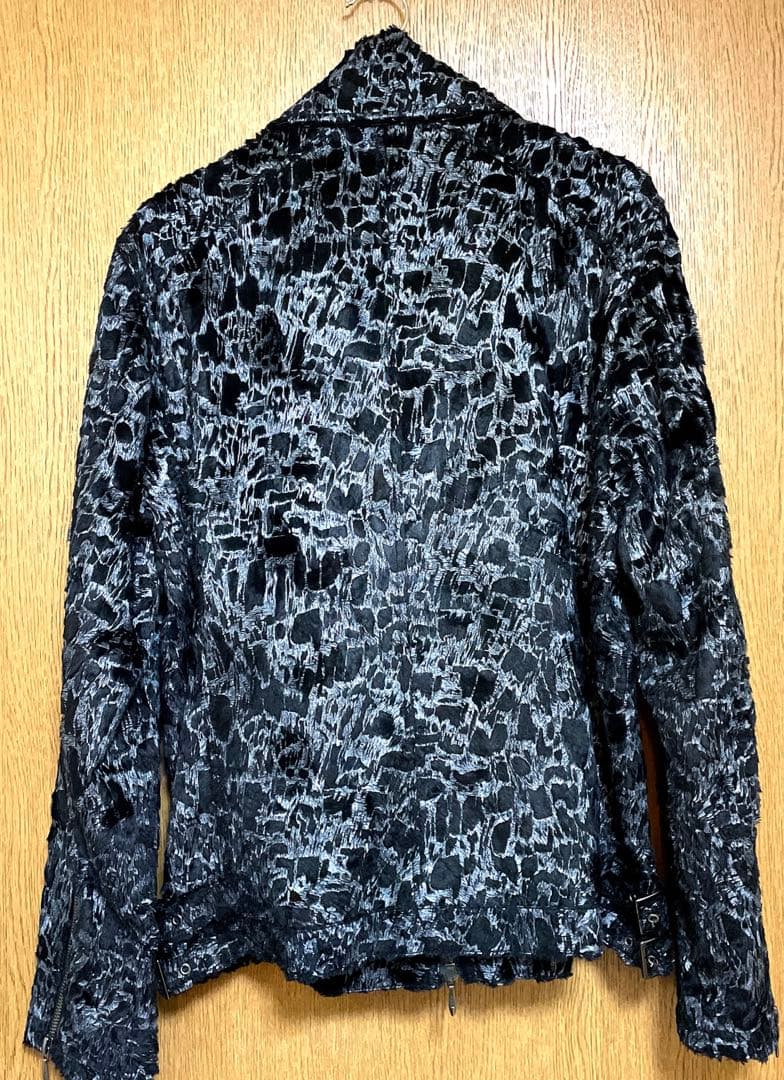 TORNADO MARTウェットルック シールライダースブルゾンジャケ