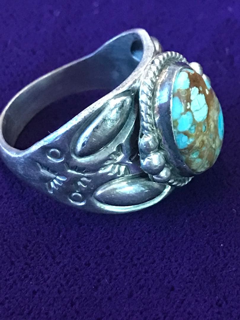 ビンテージ トルコ石 スターリングシルバー 指輪 13号 シルバーリング