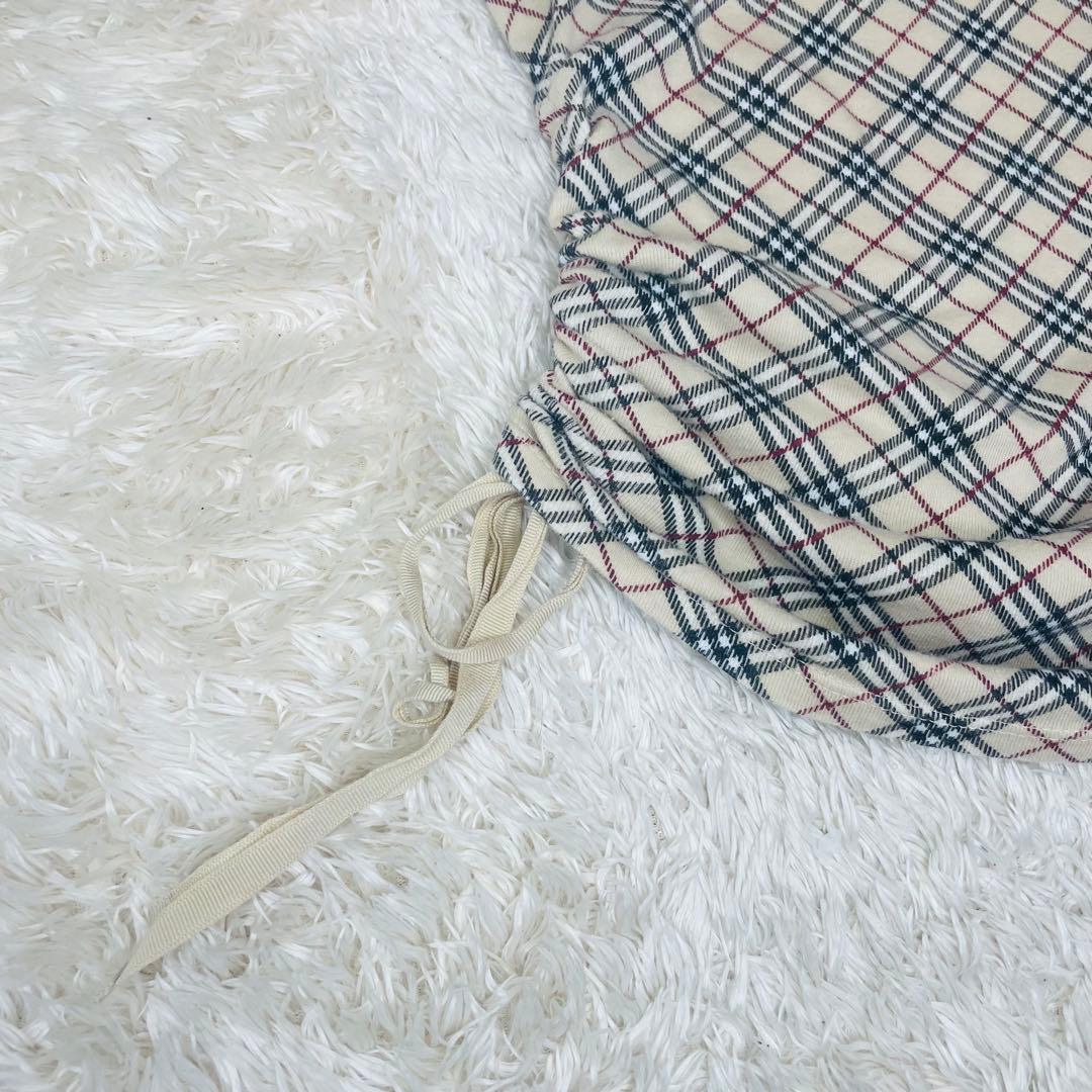 バーバリーブルーレーベル ノースリーブタンクトップ ノバチェック サイドリボン