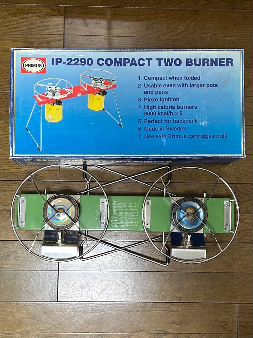 イワタニ プリムス ツーバーナーコンロ　P-2CA ＆ 専用グリル&OD缶2缶付