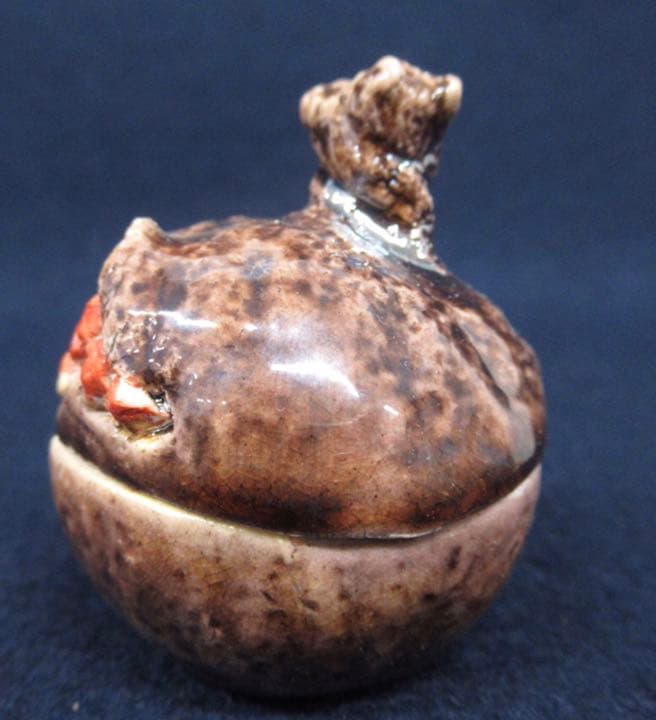 柘榴　作家物　木箱付き　香合　小さな逸品
