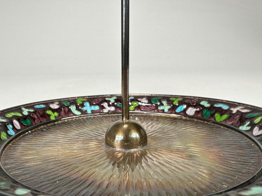 韓国美術　純銀製　刻印有　調味料入　七宝　茶器　茶道具　重さ317g