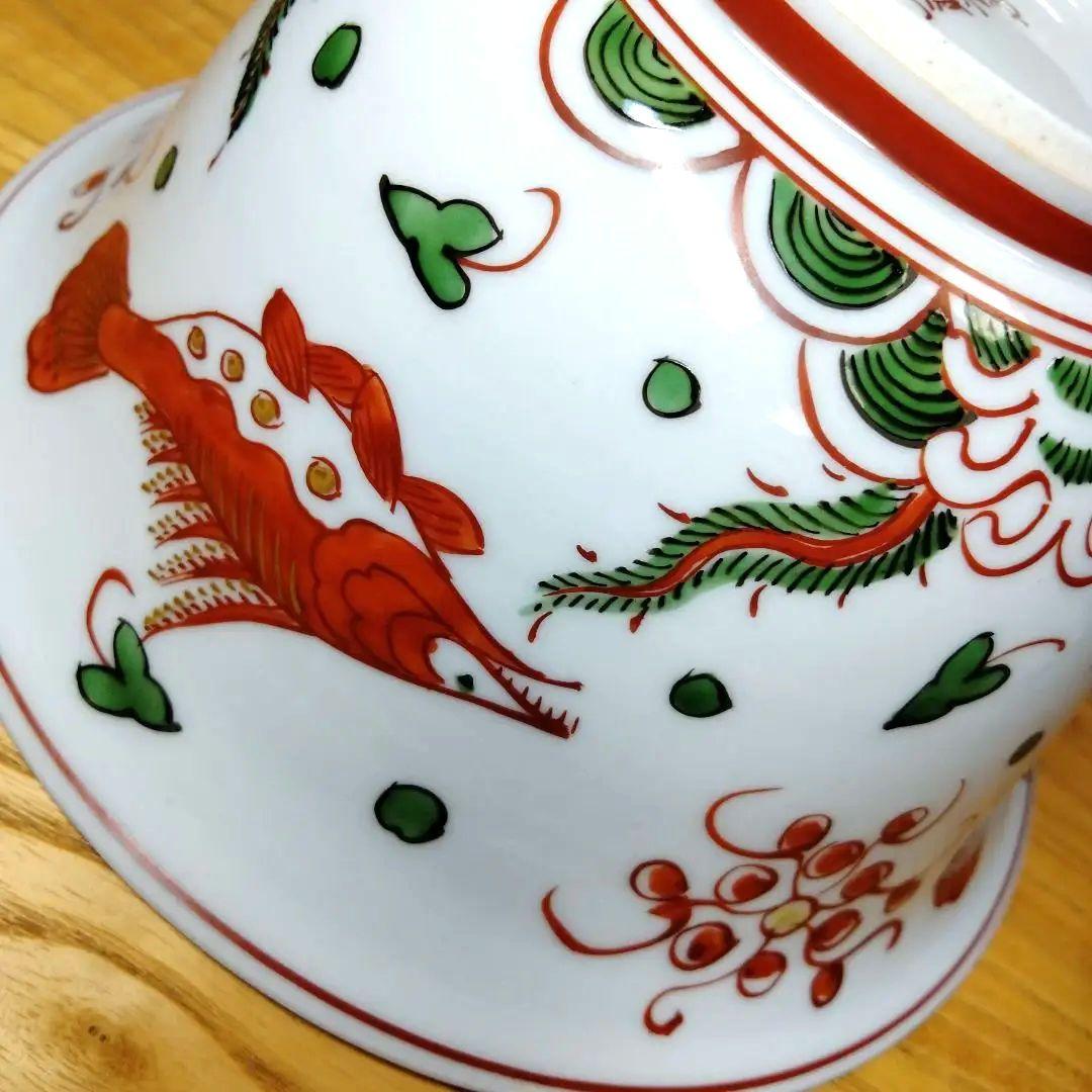 須田菁華 色絵染付魚紋網鉢 須田菁華 色絵染付魚紋