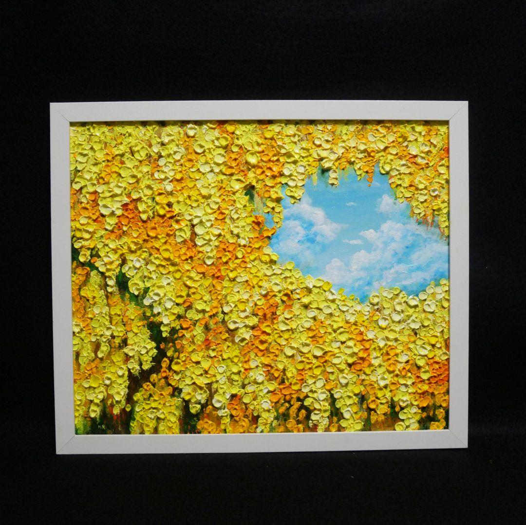 油絵 油彩 油彩画 絵画 絵【ミモザの丘】