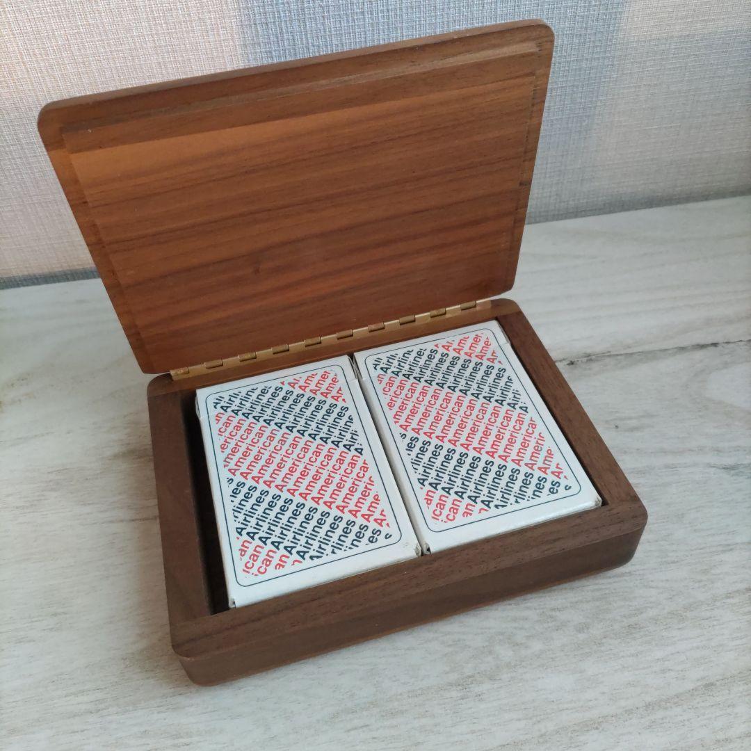超レア〛AmericanAirline アメリカン航空 木製トランプケース 超レア