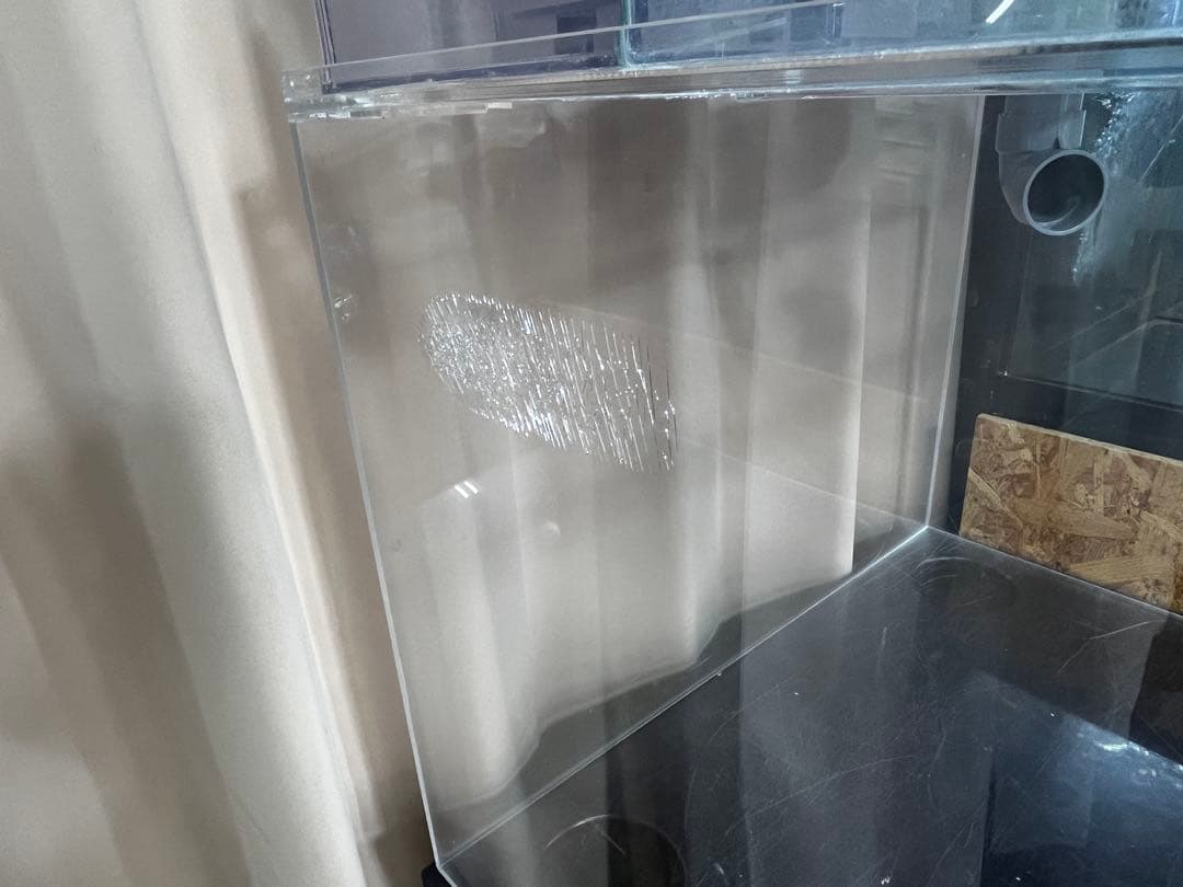 アクリル水槽 上部濾過槽 キャビネット付き 引き取り限定