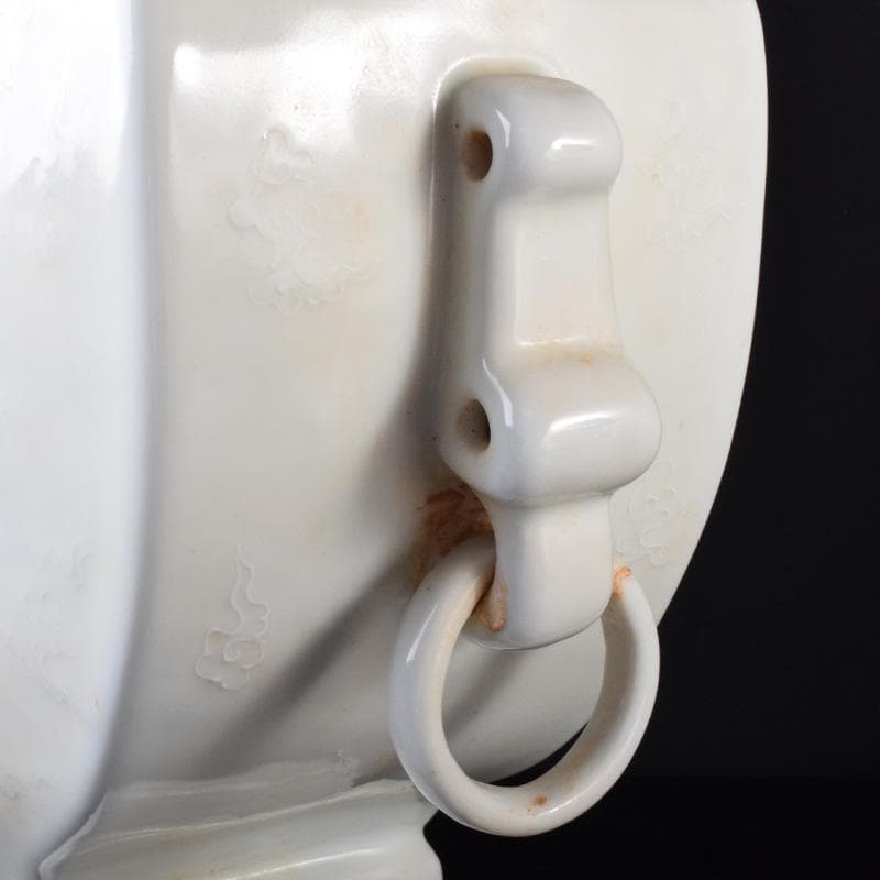 中国大明宣徳年製白磁遊環雲龍鳳凰文瓶多口瓶M7311A