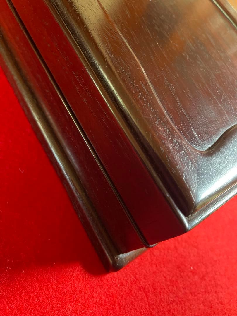 【墨研】古玩 硯箱⑤◆紫檀長方硯箱◆時代物◆文房四宝 文人趣味 文箱 唐木