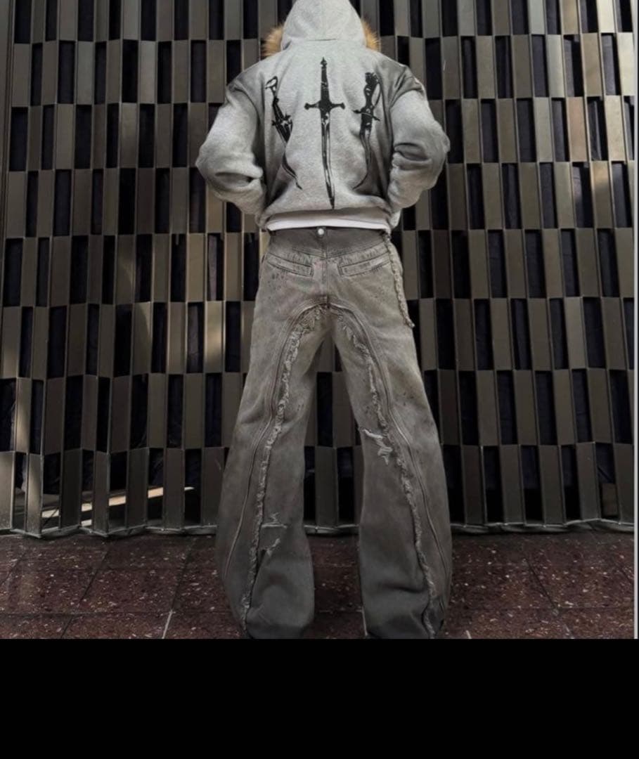 【ファー付き】zip hoodie opium grunge 平成 y2k