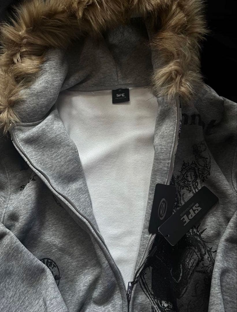 【ファー付き】zip hoodie opium grunge 平成 y2k