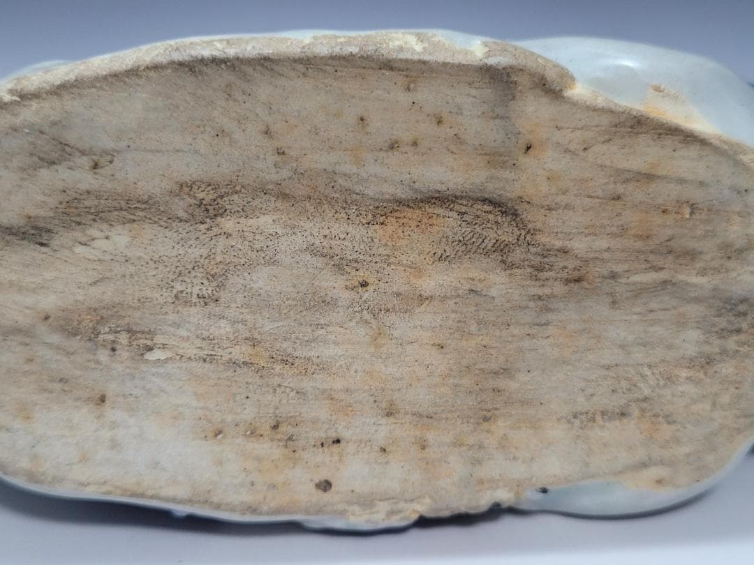 染付 リス型 松鼠型 折枝花紋 硯滴 水滴 明清時代 幅約11