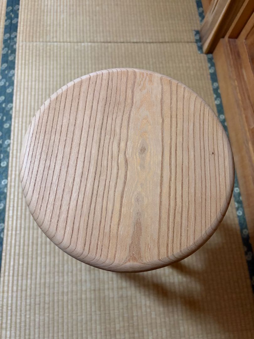 1324建具屋一筋58年のおじいちゃんの手作りスツール、イス☆けやき