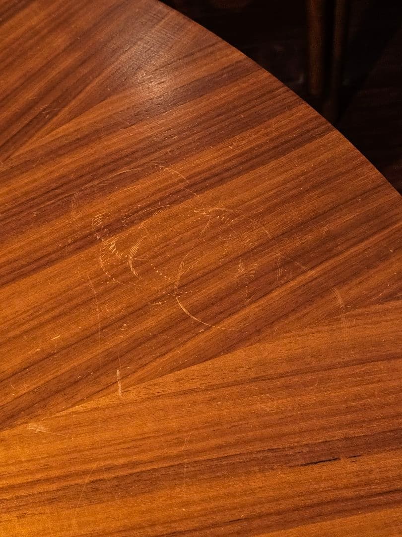 幅120cm 高さ72cm 丸テーブル 北欧 光線張り テーブル ウォールナット