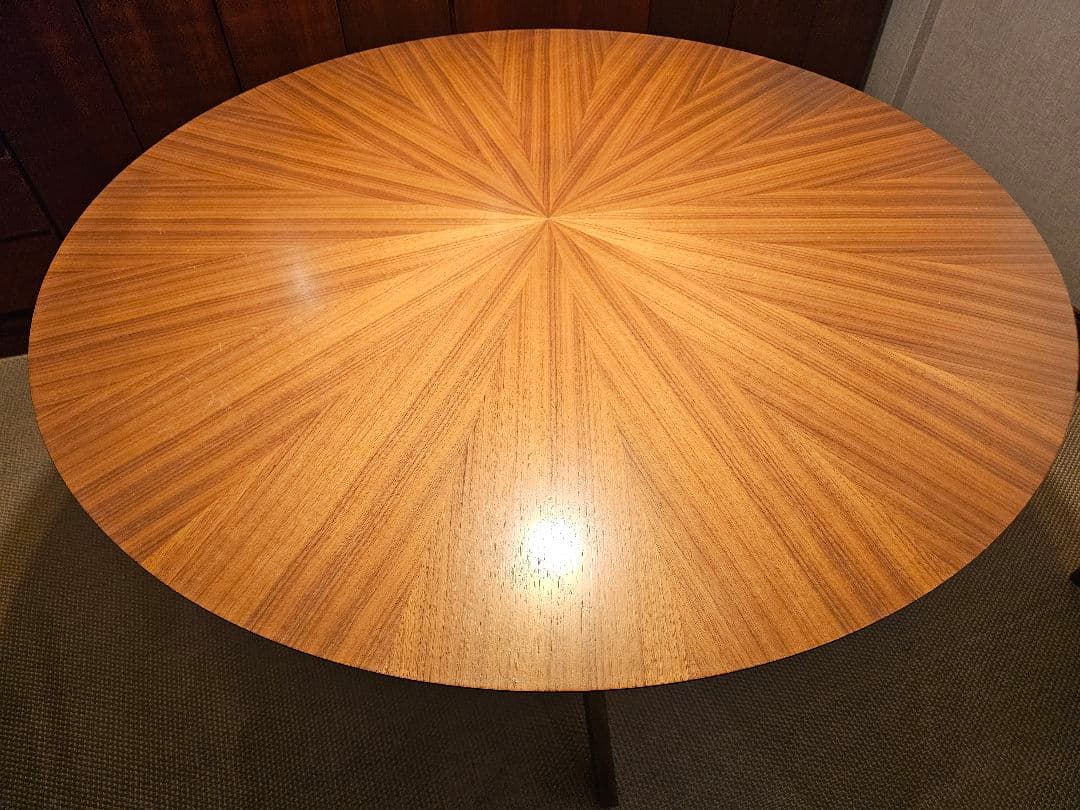 幅120cm 高さ72cm 丸テーブル 北欧 光線張り テーブル ウォールナット