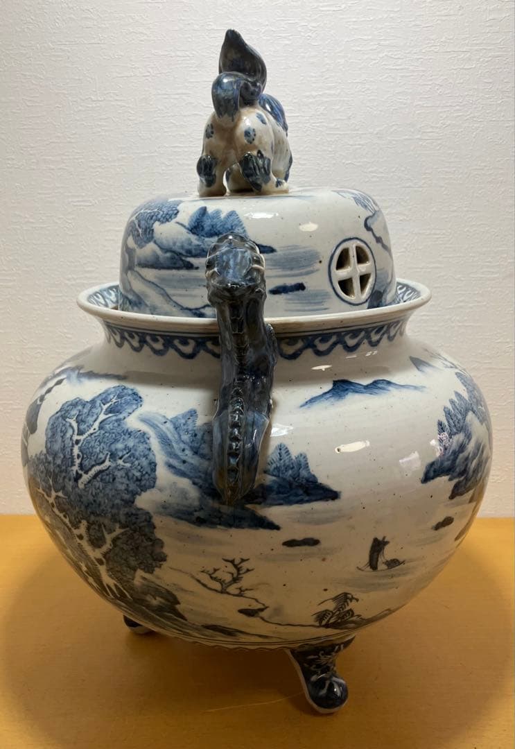 香炉】特大香炉 高さ：42㎝ 陶器 骨董品 古美術 アンティーク