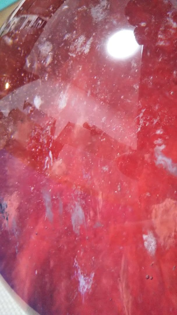 超巨大 溶練水晶球 約7.4Kg 直径18cm 水晶玉 紅蓮 紅 赤