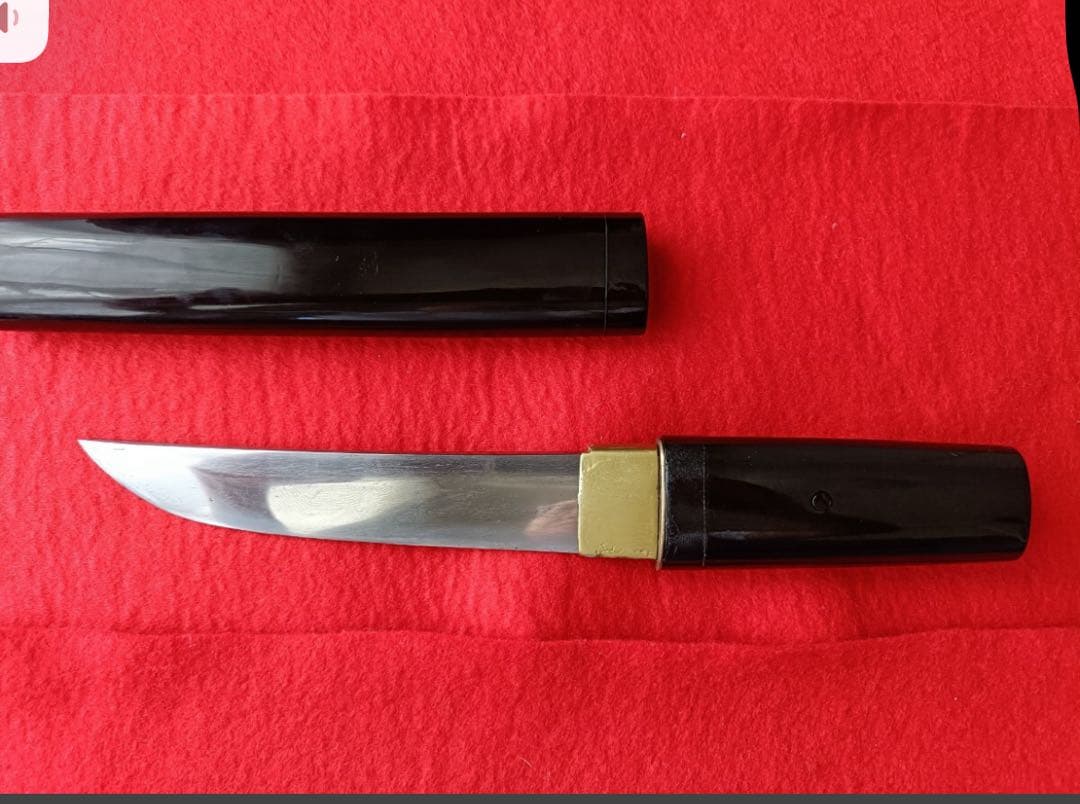 【短刀】 昇龍装飾鞘 刃渡り14.5cm運気呼ぶ守護刀❗️日本刀残欠リメイク玉鋼刀