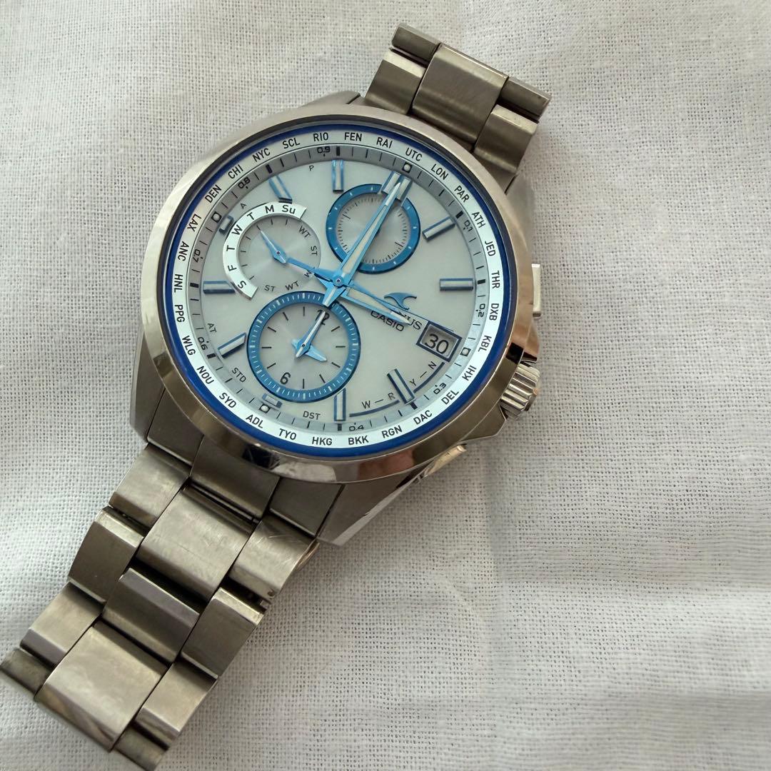 【最終値下げ】カシオ 腕時計 オシアナス OCW-T2600水色　ソーラー電波