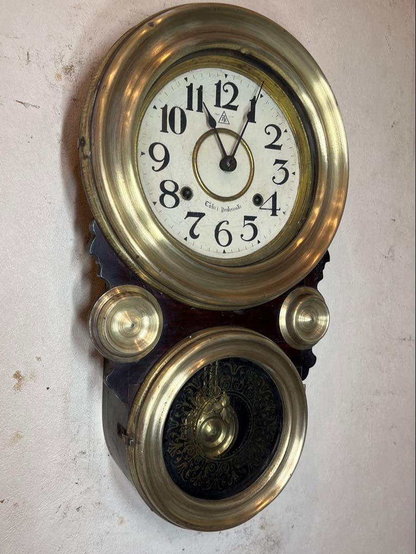 四つ丸　だるま時計　柱時計　古時計　振り子　レトロ　ゼンマイ　ボンボン　精工舎