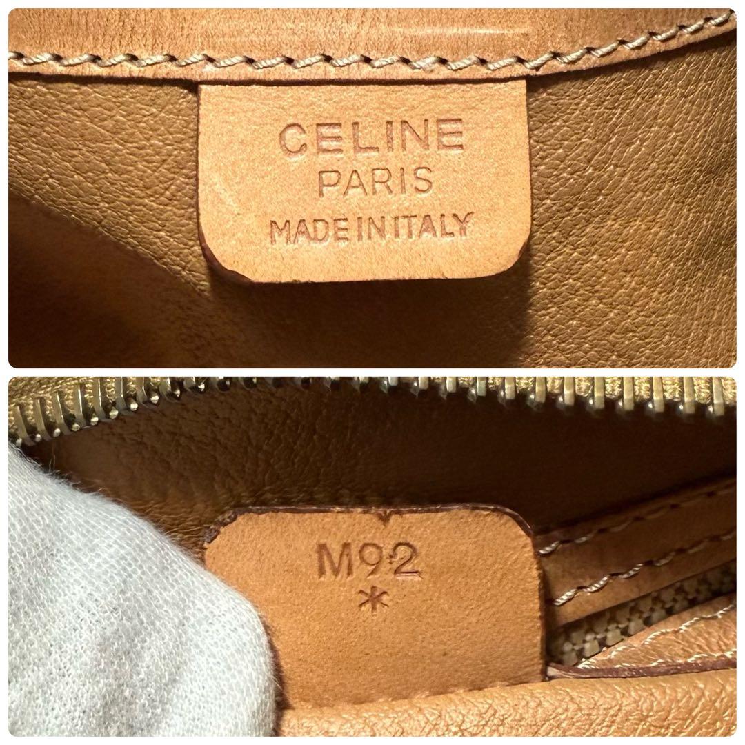 CELINE ミニボストン マカダム柄 トリオンフ ハンドバッグ PVCレザー