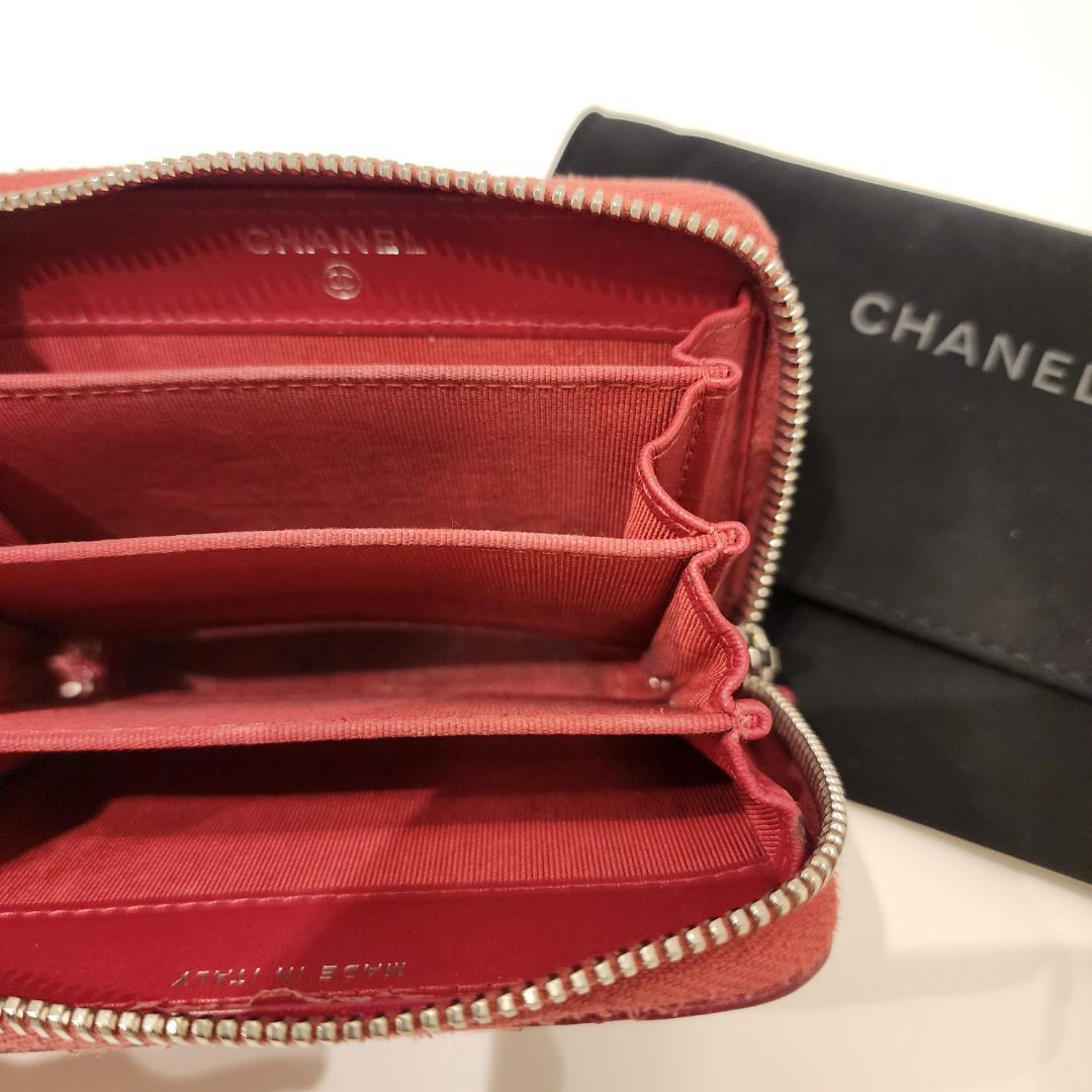 CHANEL ケース シャネル ミニ財布 赤